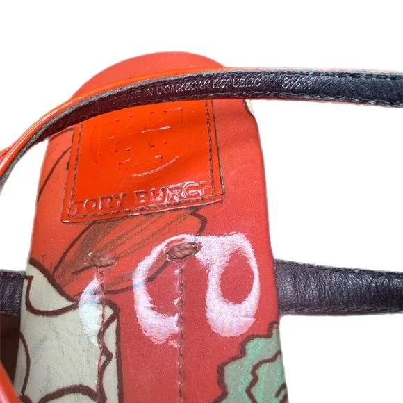 TORY BURCH Orange Patent Emmy T-Strap Sandal - Picture 5 of 5